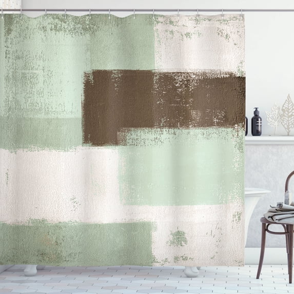 Ambesonne Abstract Shower Curtain, Grunge Design Art Abstract, 69"Wx75"L, Pistachio Green