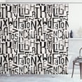 thumbnail image 1 of Ambesonne Abstract Shower Curtain, Grunge Letters Pattern, 69"Wx70"L, Charcoal Grey White, 1 of 5