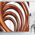 thumbnail image 1 of Ambesonne Abstract Shower Curtain, Helix Coil Spiral Swirled, 69"Wx70"L, Dark Orange White, 1 of 3