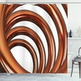 thumbnail image 1 of Ambesonne Abstract Shower Curtain, Helix Coil Spiral Swirled, 69"Wx84"L, Dark Orange White, 1 of 3