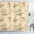 thumbnail image 1 of Ambesonne Abstract Shower Curtain, Hiding in Desert Camo, 69"Wx70"L, Pale Orange Army Green, 1 of 3