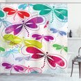 thumbnail image 1 of Ambesonne Abstract Shower Curtain, Hydrangea Dragonflies, 69"Wx84"L, Multicolor, 1 of 5