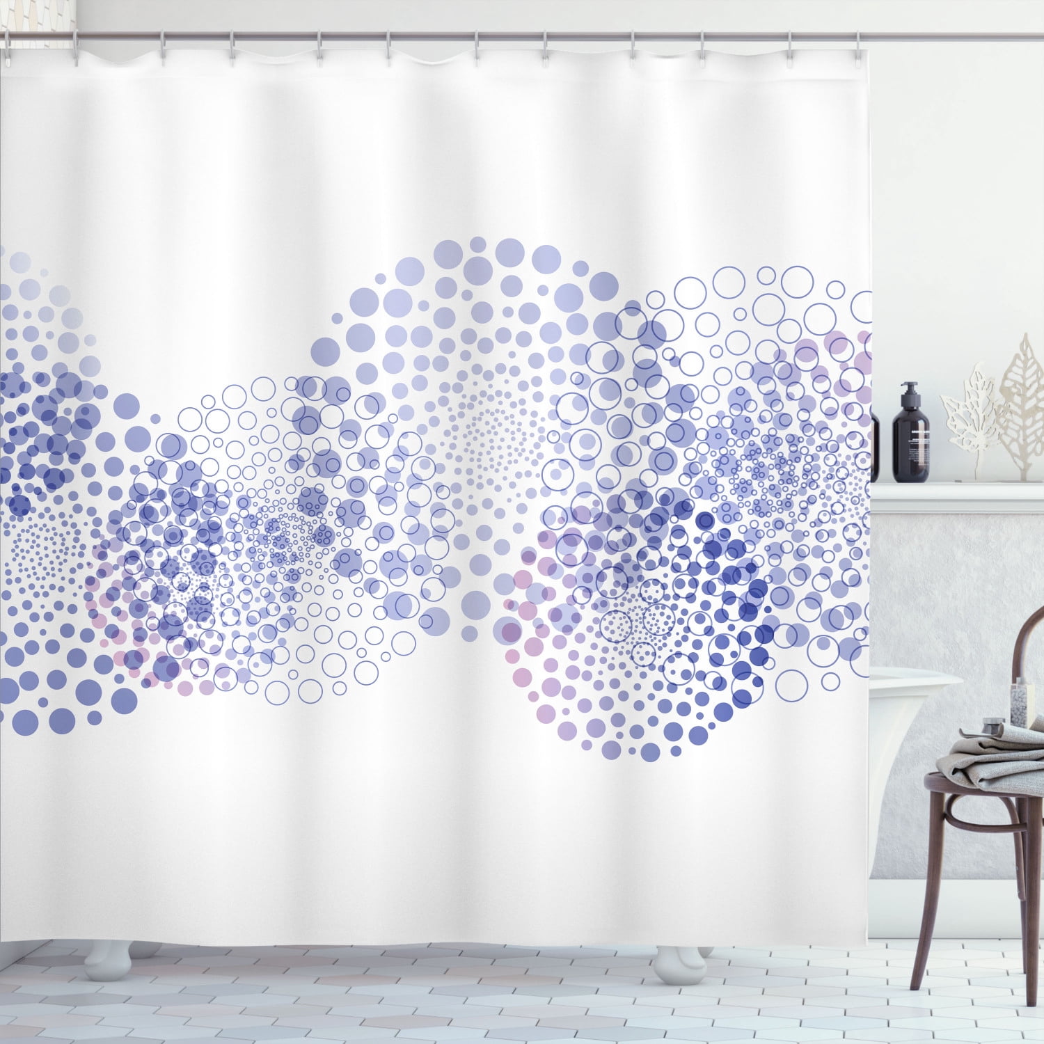 Ambesonne Abstract Shower Curtain, Modern Cool Surreal Design, 69"Wx70"L, Lavender Blue