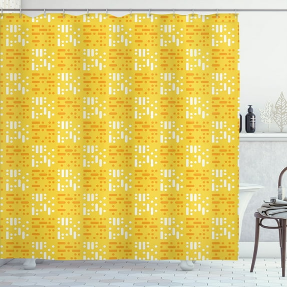Ambesonne Abstract Shower Curtain, Modern Minimal Geometry, 69"Wx75"L, Mustard Marigold