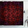 thumbnail image 1 of Ambesonne Abstract Shower Curtain, Orient Flowers Leaves Art, 69"Wx70"L, Vermilion and Black, 1 of 3