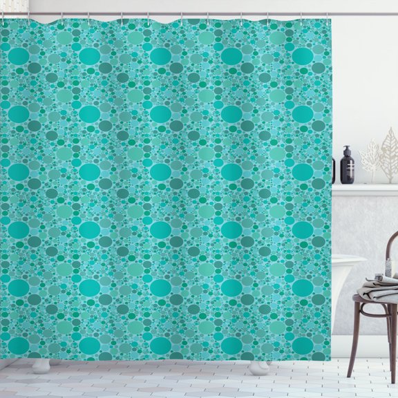 Ambesonne Abstract Shower Curtain, Random Circular Bubbles, 69"Wx75"L, Dark Seafoam