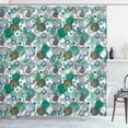 thumbnail image 1 of Ambesonne Abstract Shower Curtain, Round Colored Scribbles, 69"Wx75"L, Green Brown, 1 of 4