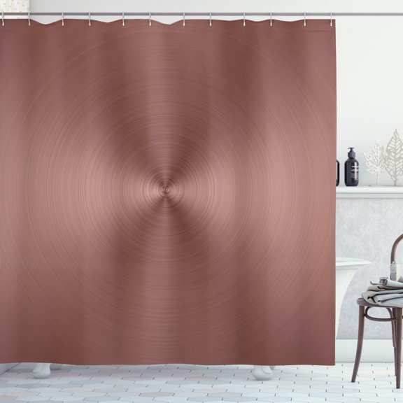 Ambesonne Abstract Shower Curtain, Round Ombre Shape, 69"Wx70"L, Chocolate Dried Rose