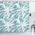thumbnail image 1 of Ambesonne Abstract Shower Curtain, Sketchy Palm Leaves Jungle, 69"Wx75"L, Teal White, 1 of 1