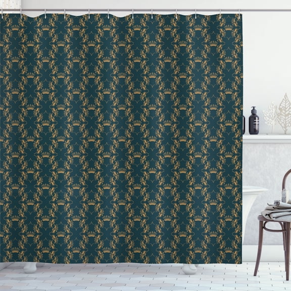 Ambesonne Abstract Shower Curtain, Soft Color Back Art Floral, 69"Wx75"L, Dark Teal