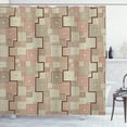 thumbnail image 1 of Ambesonne Abstract Shower Curtain, Square Spiral Modern, 69"Wx75"L, Redwood Tan Red, 1 of 3