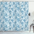 thumbnail image 1 of Ambesonne Abstract Shower Curtain, Swirling Oceanic Waves, 69"Wx70"L, Sea Blue and White, 1 of 4