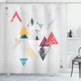 thumbnail image 1 of Ambesonne Abstract Shower Curtain, Triangle Geometric, 69"Wx70"L, Mustard Pale Grey Teal, 1 of 5