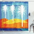 thumbnail image 1 of Ambesonne Abstract Shower Curtain, Tropic Beach Palms, 69"Wx84"L, Orange Blue White, 1 of 5