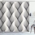 thumbnail image 1 of Ambesonne Abstract Shower Curtain, Vertical Waves Stripes, 69"Wx75"L, Dark Blue Grey Coconut, 1 of 5