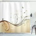 thumbnail image 1 of Ambesonne Abstract Shower Curtain, Victorian Curvy Lines Art, 69"Wx70"L, Pale Mustard, 1 of 4