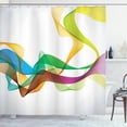 thumbnail image 1 of Ambesonne Abstract Shower Curtain, Wavy Ribbon Rainbow, 69"Wx84"L, Multicolor, 1 of 5