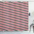 thumbnail image 1 of Ambesonne Abstract Shower Curtain, Zigzag Chevron Lines Art, 69"Wx84"L, Vermilion White, 1 of 3