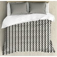 thumbnail image 1 of Ambesonne Abstract Surreal Duvet Cover Sets, Simplistic Shapes, 2-Queen, Ivory Charcoal Grey, 1 of 6