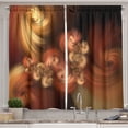 thumbnail image 1 of Ambesonne Abstract Surreal Kitchen Curtains, Fractal Spiral, 55"x45", Chocolate Cinnamon, 1 of 3
