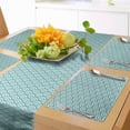 thumbnail image 1 of Ambesonne Abstract Table Runner & Placemats, Bold Water Fishing, Placemat 4 pcs + Runner 14"x72", Turquoise White, 1 of 2