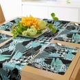 thumbnail image 1 of Ambesonne Abstract Table Runner & Placemats, Expressive Ink Pattern, Placemat 4 pcs + Runner 16"x90", Pale Blue Aqua, 1 of 2