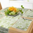 thumbnail image 1 of Ambesonne Abstract Table Runner & Placemats, Geometric Modern Elements, Placemat 4 pcs + Runner 12"x72", Lime Green White, 1 of 2