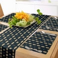 thumbnail image 1 of Ambesonne Abstract Table Runner & Placemats, Minimalist Shapes Design, Placemat 4 pcs + Runner 14"x90", Dark Violet Blue Ecru, 1 of 2