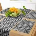 thumbnail image 1 of Ambesonne Abstract Table Runner & Placemats, Monotone Greyscale Shapes, Placemat 4 pcs + Runner 12"x72", Charcoal Grey Dimgray, 1 of 2