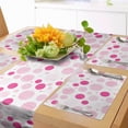 thumbnail image 1 of Ambesonne Abstract Table Runner & Placemats, Pastel Geometric Ovals, Placemat 4 pcs + Runner 12"x72", Magenta Pale Pink, 1 of 2