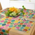 thumbnail image 1 of Ambesonne Abstract Table Runner & Placemats, Rhythmic Colorful Circles, Placemat 4 pcs + Runner 16"x72", Pale Teal Pink, 1 of 2