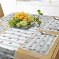 thumbnail image 1 of Ambesonne Abstract Table Runner & Placemats, Stripes and Round Blobs, Placemat 4 pcs + Runner 14"x72", Pale Seafoam Pink, 1 of 2