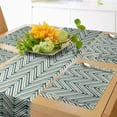 thumbnail image 1 of Ambesonne Abstract Table Runner & Placemats, Zigzags Geometrical, Placemat 4 pcs + Runner 14"x90", Sage Green Cadet Blue, 1 of 2