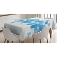 thumbnail image 1 of Ambesonne Abstract Tablecloth Rectangular Table Cover, 3D Mosaic Geometric, 52"x70", Pale Blue Blue White, 1 of 4