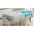 thumbnail image 1 of Ambesonne Abstract Tablecloth Rectangular Table Cover, Blue Ombre Flowers, 60"x84", Pale Blue and White, 1 of 4