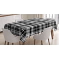 thumbnail image 1 of Ambesonne Abstract Tablecloth Rectangular Table Cover, British Tartan Pattern, 60"x90", White Black, 1 of 4