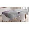 thumbnail image 1 of Ambesonne Abstract Tablecloth Rectangular Table Cover, Colorful Squares Dots, 52"x70", Purple White Grey, 1 of 4