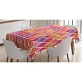 thumbnail image 1 of Ambesonne Abstract Tablecloth Rectangular Table Cover, Diamond Shapes Mosaic, 60"x90", Orange Purple Pink, 1 of 3