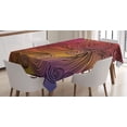 thumbnail image 1 of Ambesonne Abstract Tablecloth Rectangular Table Cover, Doodle Waves with Stripes, 60"x90", Multicolor, 1 of 3