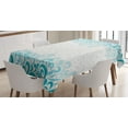 thumbnail image 1 of Ambesonne Abstract Tablecloth Rectangular Table Cover, Floral Classic Design, 60"x84", Teal Turquoise White, 1 of 4