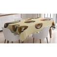 thumbnail image 1 of Ambesonne Abstract Tablecloth Rectangular Table Cover, Funky Bubbles Round, 52"x70", Pale Brown Caramel, 1 of 4