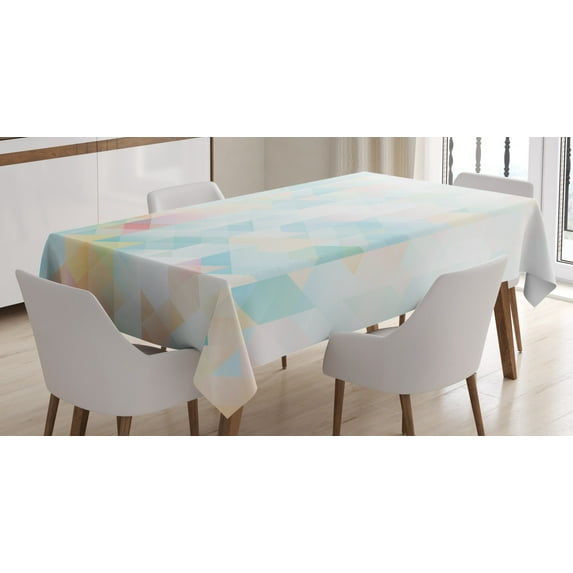 Ambesonne Abstract Tablecloth Rectangular Table Cover, Geometrical Futuristic, 60"x84", Multicolor