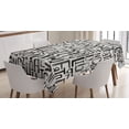 thumbnail image 1 of Ambesonne Abstract Tablecloth Rectangular Table Cover, Grunge Letters Pattern, 60"x84", Charcoal Grey White, 1 of 4
