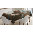 thumbnail image 1 of Ambesonne Abstract Tablecloth Rectangular Table Cover, Grunge Vintage Rounds, 52"x70", Umber Slate Blue, 1 of 3