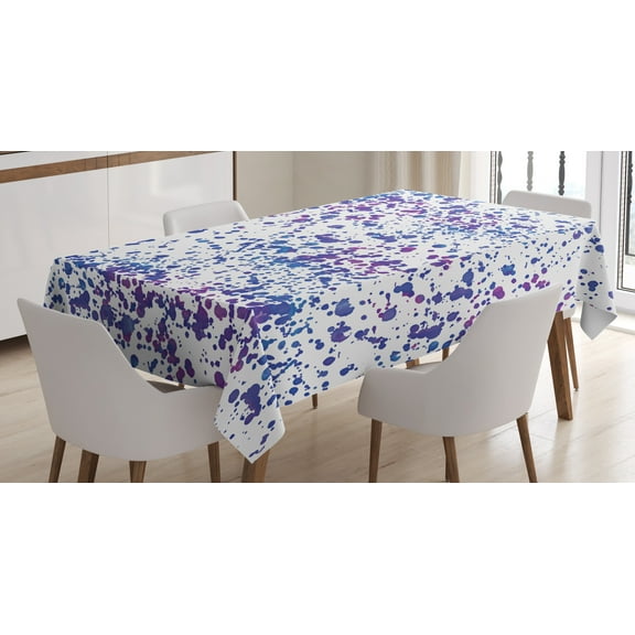 Ambesonne Abstract Tablecloth Rectangular Table Cover, Paint Splatters Art, 52"x70", Multicolor