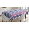 thumbnail image 1 of Ambesonne Abstract Tablecloth Rectangular Table Cover, Polka Dot with Stripes, 60"x84", Violet and Violet Blue, 1 of 4