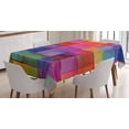 thumbnail image 1 of Ambesonne Abstract Tablecloth Rectangular Table Cover, Rainbow Colors Squares, 60"x90", Multicolor, 1 of 3