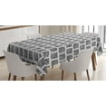 thumbnail image 1 of Ambesonne Abstract Tablecloth Rectangular Table Cover, Retro Dotted Squares, 60"x90", Black and Coconut, 1 of 4
