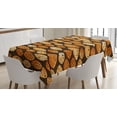 thumbnail image 1 of Ambesonne Abstract Tablecloth Rectangular Table Cover, Spots Waves Elliptic, 60"x90", Orange Brown, 1 of 4