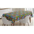 thumbnail image 1 of Ambesonne Abstract Tablecloth Rectangular Table Cover, Stars Swirls Lines Dots, 60"x90", Multicolor, 1 of 3